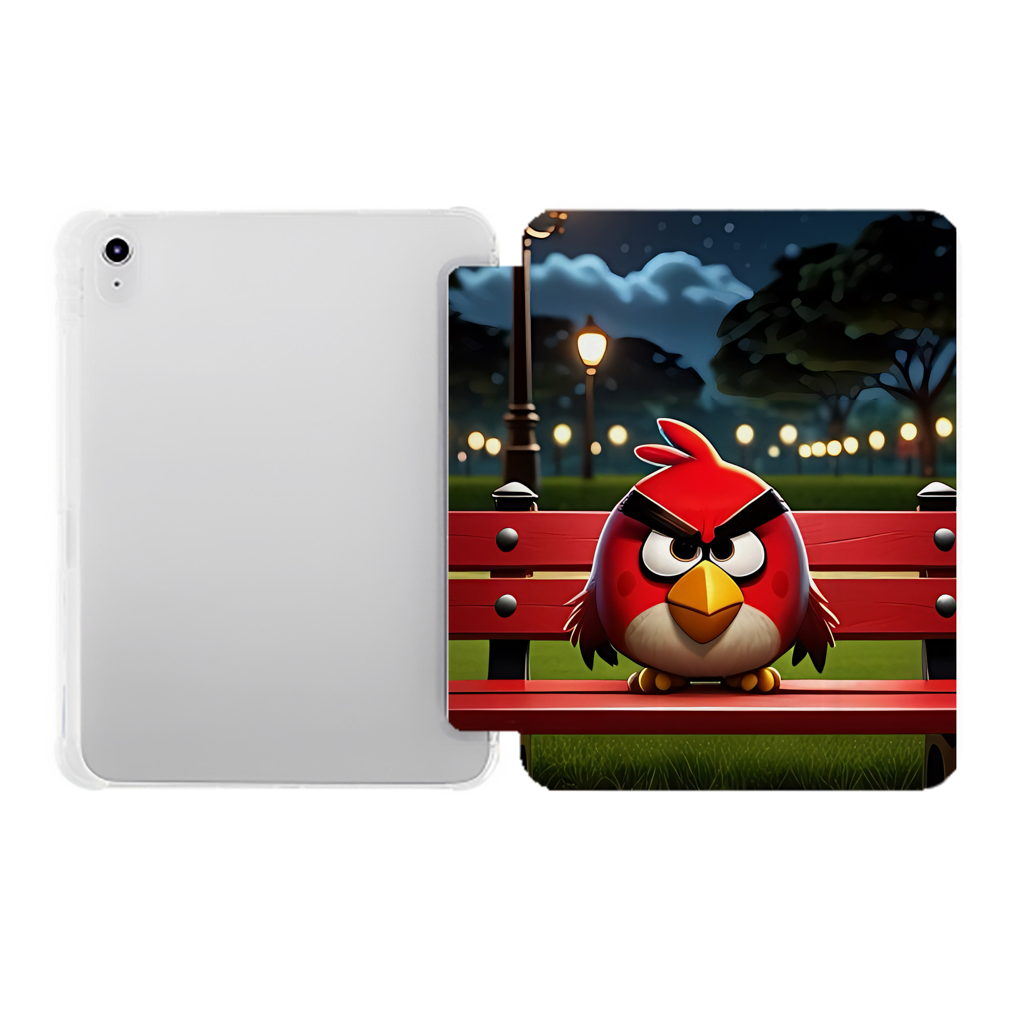 （画像用） Angry Birds アングリーバード IPad ケース ペン収納付き 三つ折りスタンド PUレザー×シリコン 対応機種9.5/10.5/10.9インチ